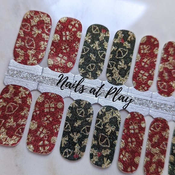 5 for $15 Nail Wraps-  Bells & Presents - Picture 2 of 5